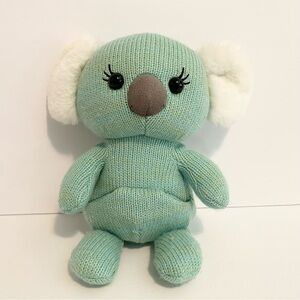 Aurora Knit Koala Snuggly Cozyroos Plush Blue Teal 9” Stuffed Animal Toy Pocket